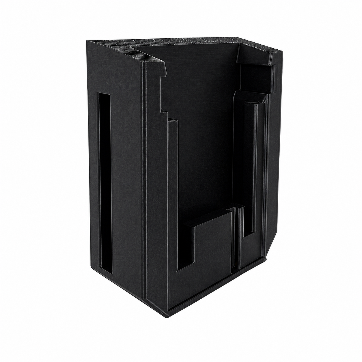 Black Milwaukee M18 battery belt clip on a white background