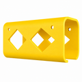 Yellow tool holster with cut-out design on a white background
